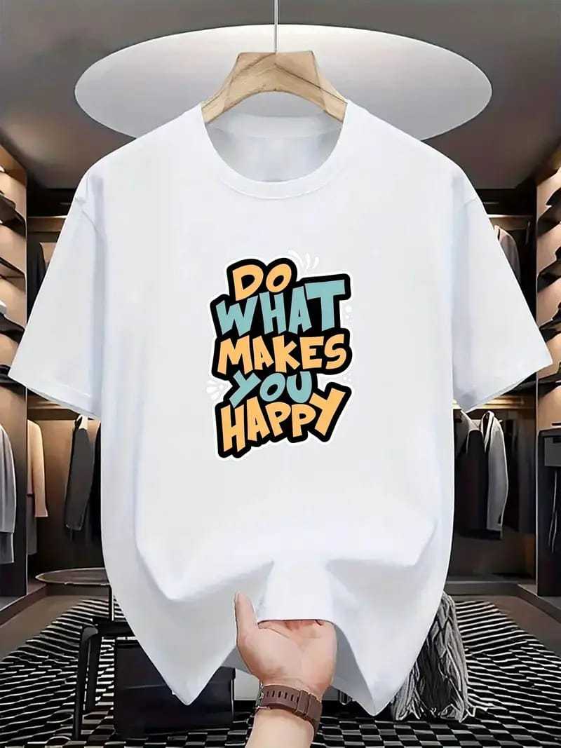 تيشرتdo what make you happy بوليفار أوفر سايز